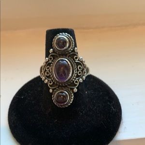 Amethyst and Sterling Silver Ring